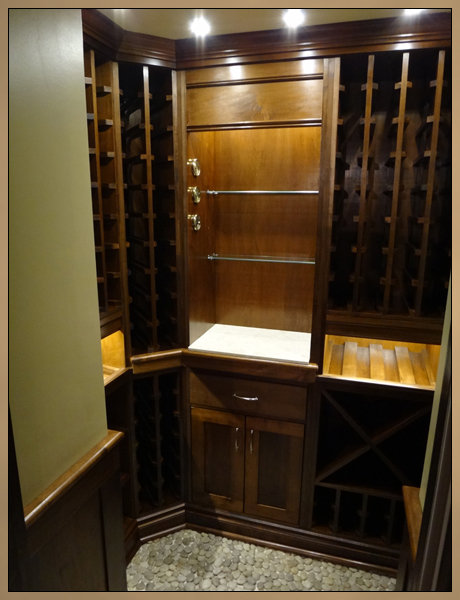 Custom Wine Room - Built-In Cabinets with Wine Racks