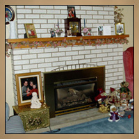 Brick Fireplace Mantel Before Thumbnail