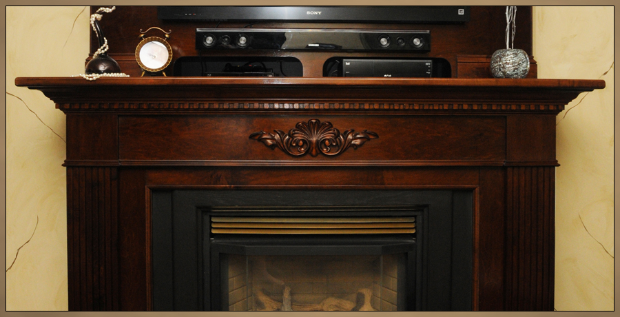 Custom Fireplace Mantels - Close up of Solid Maple Mantel Surround