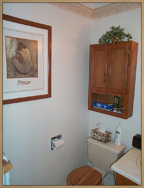 Powder room before bead board wainscoting installation