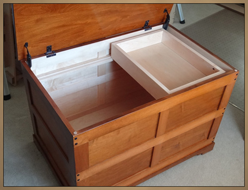 Custom Furniture - Wood Hope Chest with open lid