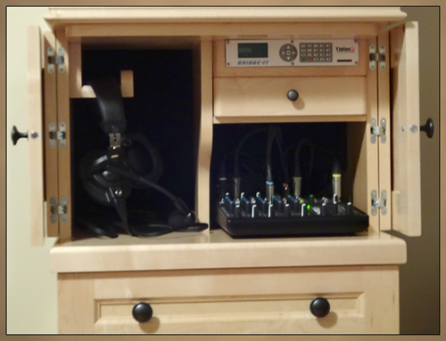 Custom Podcast Studio Cabinet Close Up After Image